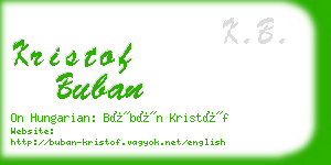 kristof buban business card